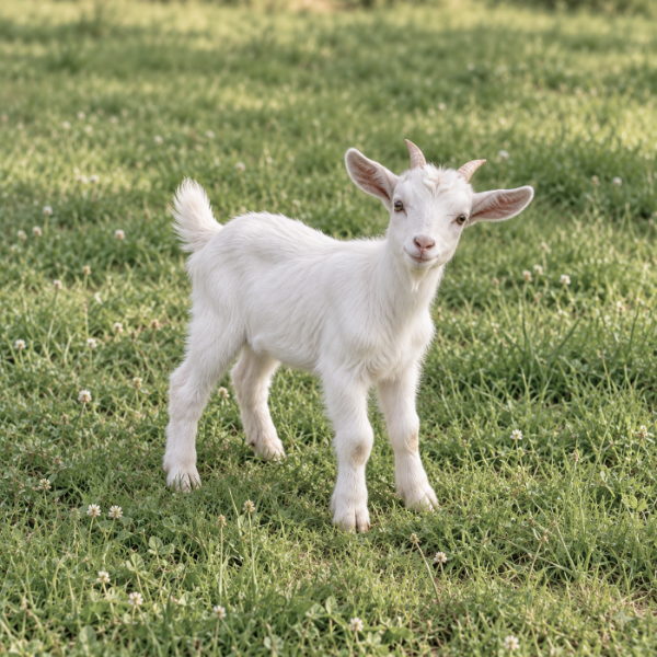 A young white goat